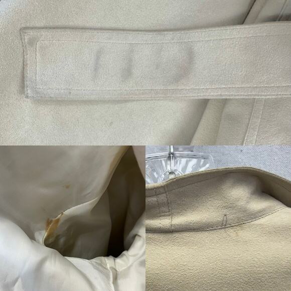 Ultra Suede vintage 80s beige/sand trench coat with tie belt size 8 shawl collar - Picture 6 of 16